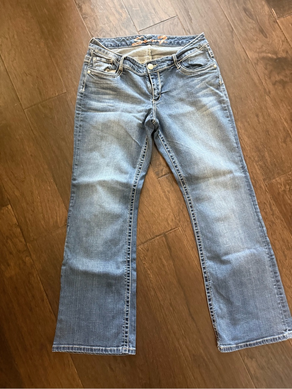 Seven7 women’s mid rise flare jeans